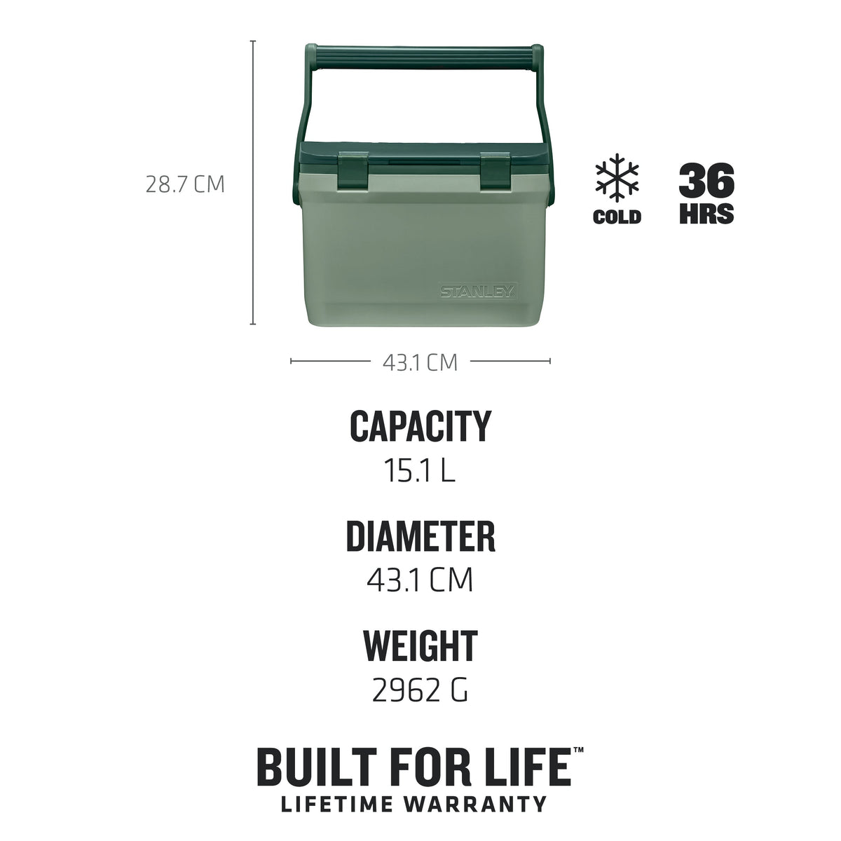 Easy-Carry Outdoor Cooler | 15.1L