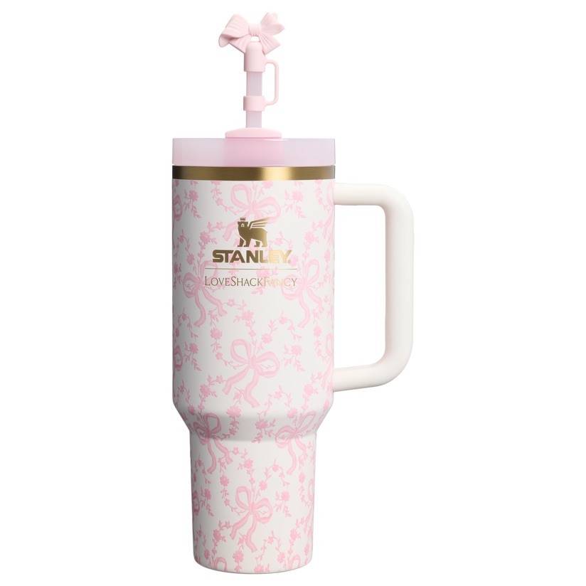 Stanley 1913 x LoveShackFancy Quencher® H2.0 FlowState™ Tumbler | 1.18L - Coquette Bow - Chantilly