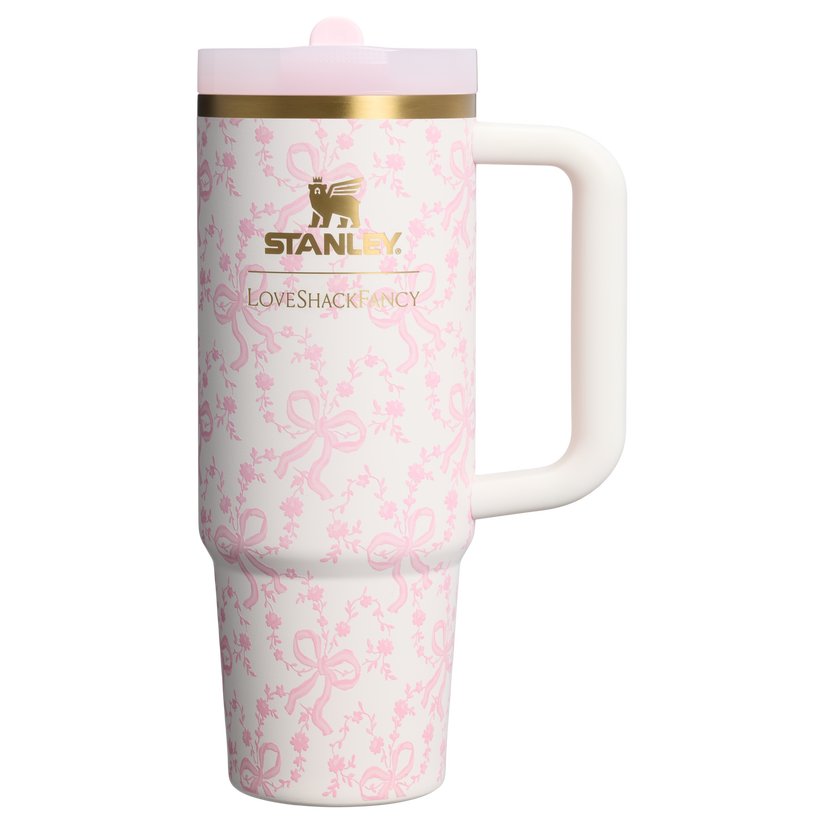 Stanley 1913 x LoveShackFancy Quencher® ProTour Tumbler | 0.89L - Coquette Bow - Chantilly